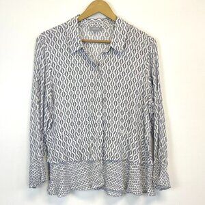 Habitat Clothes to Live In Geometric Button Down Top